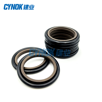 Rubber PTFE Hydraulic Oil Seals HBTS Step Seal Brown Color